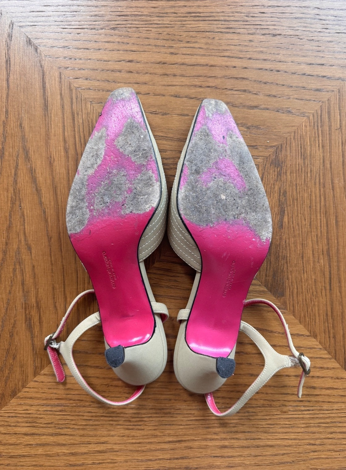 Emanuel Ungaro vintage beige/tan slingbacks 8