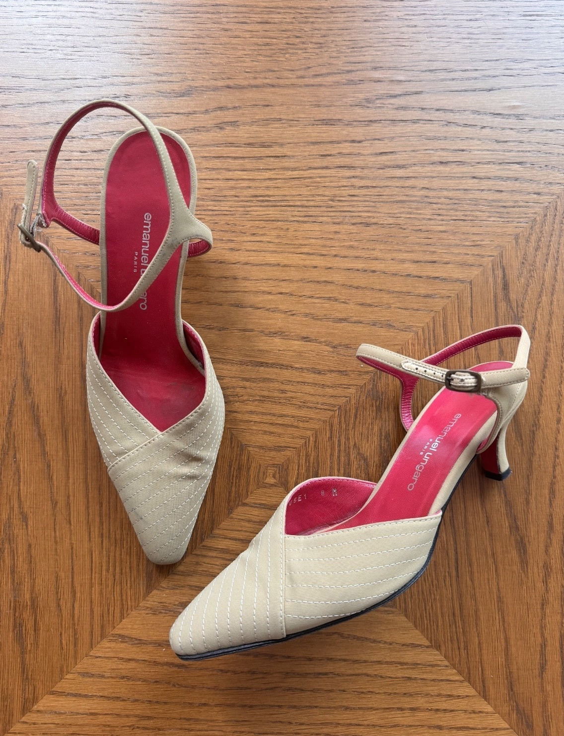 Emanuel Ungaro vintage beige/tan slingbacks 8