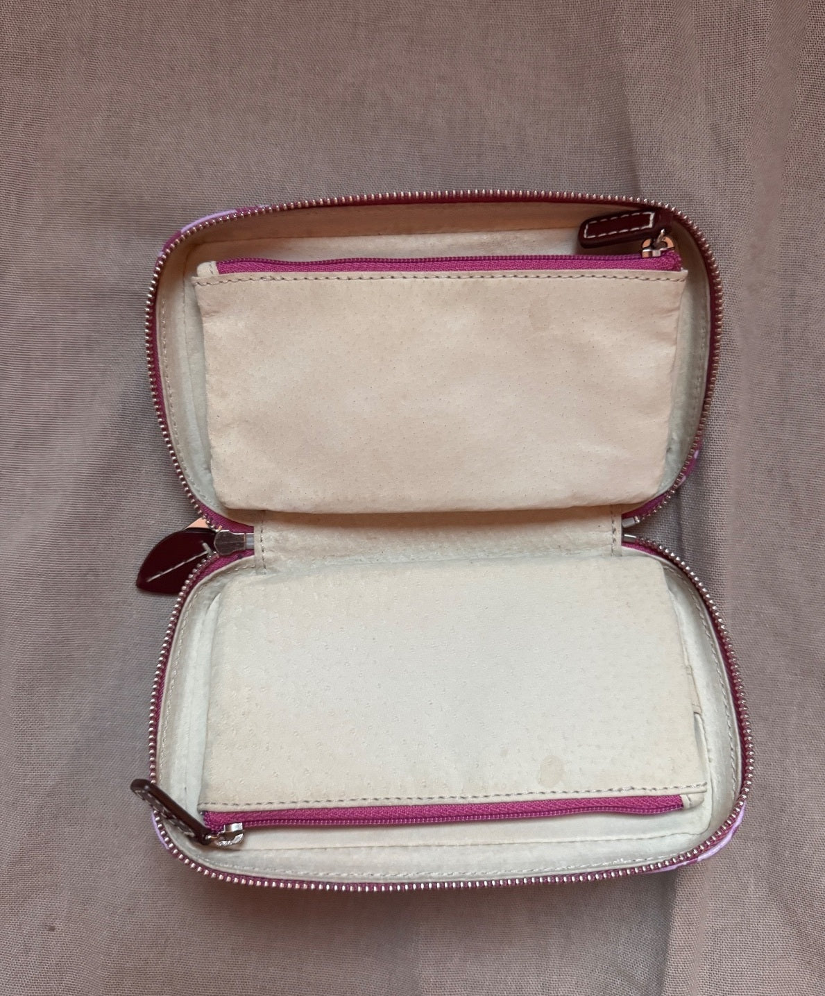 Vintage Coach pink Signature monogram jewelry holder